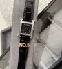 21 mm damskie szafir kwarcowy zegarek różowy skórzany numer na rękę Kwadratowy Zegar Zegar Kryształowy znak Diamond Logo heue heure Watche Watches