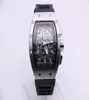 high quality Man 011 Silver watch Black rubber case 6 needle Automatic machinery But ton Multifunction 48mm7735902
