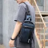 Bags Small Backpack Chest Pack Shoulder Bag for Men with USB Charging Port Travel Male Nylon Sling Messenger Rucksack Cross body Bags