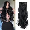 perruques bouclées humaines Fibre synthétique Synthétique 16 pièces 7 pièces pour les extensions de cheveux à haute température Extensions de cheveux de soie à haute température