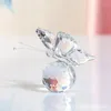 Decorative Figurines Crystal Butterfly Figurine Animal Ornaments Crafts Glass Paperweight Home Wedding Decoration Miniature Souvenir Gifts