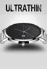 Montre-bracelets Fashion Simple Watch Men Match Ultra Thin Mens Mens en acier inoxydable Mesh Quartz Horloge Heren Reloj Hombre6627676