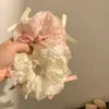 Crème rose corée nie à nœud papillon scrunchie fashion femmes mini bowknot cortoir coiffeur cordages accessoires de cheveux