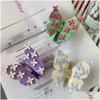 Haarspelden Nieuwe Butterfly Grab Clip 3D Flower stippelleuze diamant geavanceerde feel back head lepel pan haaien drop levering producten accessoires otyvk