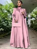 Sukienki swobodne eleganckie satynowe dla kobiet jesienne szatę odzieżową longue mousseline femme maxi długa sukienka streetwear wielkie huśtawka vestidos