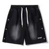 Men's Shorts Loose Star Embroidery Black Wide Leg Casual Sports Sweatshorts 2024 Summer