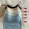 Camisoles Tanks Женские топы сексуального твердого Camisole Ice Silk Top Top Бесплатная спортивная танка беспроводной нижнее белье с мягким брюшным жилетом Bralette для леди -женского лета 391