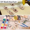 Keychains 110Pcs Blanks Wooden Keychain Unfinished Key Rings DIY Crafts Gift Accessories