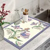 Tischmatten Schale Trocknungsmatte Absorbierer Schalen Abfluss für Küche schützen Arbeitsplatten -Ess -Spots vor Hitze