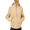 Sport Hooded Sweatshirt Half Zipper New Yoga Wear Jacka Solid Color Pocket Casual Long Sleeve Workout Top