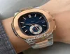 NIEUW 405mm 5980 59801 59801A DBLUE DIAL Aziatische automatische heren Watch Two Tone Rose Gold Steel Band Sport Pphw Watches Hellowatch3569554