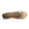 Sıradan Ayakkabı 2024 İlkbahar Yaz Balesi Düz Kadınlar Katlanabilir Moda Boncuklu Kadın Daireler Zapatos Mujer Boyutu 34-43 WSH2533