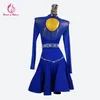 Stage Wear Blue Latin Dance Skirt Women Competition Dress 2024 Cabaret Outfit Clothes For Line Sport Party Ballroom Elegant Girls Suit Prom