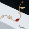 Luxe fijne Vancelfe Designer armband voor vrouwen Hoge versie Dik vergulde zeven Ladybug Five Flower Bracelet 18K Rose Gold Bracelet met merklogo