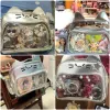 Sacs à dos y2k japon argenté chat sac à dos mignon adolescent ita sac école sweet fille transparent poche de poche sac de voyage femmes bac crossbody sac mochilas