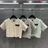 MIUI Brand Mui Mui Top Top Summer Short Shorted Shirt Designer Tshirt Wool Talvetta a maglia Guida corta Hollo Shollo