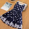 Mädchenkleider 3-12 Jahre Mädchen Tuppenpolk-Dot-Kleid 2023 Sommer ärmellose Bogenkugel Kleid Kleidung Kinder Baby Prinzessin Kleider Kinder Kleidung D240423