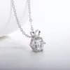 AnuJewel 1ct 3ct 5ct D Color Diamond Top Quality 18K Gold Plated Pendant Necklace Fine Jewelry Gifts Wholesale 240409
