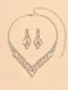 Ketting oorbellen zet 3 stukken damesmode sieraden met kwastjes strass kettingen luxueuze feesten bruiloften acc.