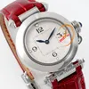 Pacha WSPA0021 Suisse Quartz Womens Watch Af 30mm Steel Cadrée texturée blanche Strap de cuir rouge