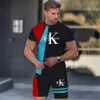 Men's Tracksuits 2024 Summer Popular Mens T-Shirt+Shorts Set Mens Sports Set Printed Leisure Fashion Shirt Shirt T-Shirt مجموعة الركض T240419