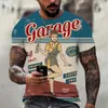 Men's T-Shirts Vintage Mens T Shirt 3d Retro Motorcycle Oversized Tshirt For Men Clothing Biker Racing T-shirts Motor Ts Tops Summer Apparel T240419