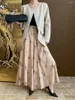 Women's Pants Chinese Style Zen Ink Wash Painting With Floral Drapes Wide Leg Skirts And Versatile In Early Spring