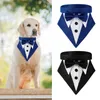 Cadeia de vestuário para cães com nomes Tuxedo Bowtie para sua roupa de casamento Blue traje para pequena costura totalmente envolvida totalmente envolvida