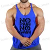 Herr t-shirts Gymkläder Mens Bodybuilding Hooded Tank Top Cotton Slveless Vest Sweatshirt Workout Sportwear Tops Manliga hängslen T240419