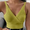 Serbatoi da donna Ladies Solid Color Tops Knitting Tops Female Knitwear Tank Sexy Women Off Spalla Y2K ritagliata per l'estate 2024