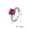 Cluster Anneaux Classic Four Claw Crown 8x8mm Emerald Ruby Sapphire 925 STARDIN
