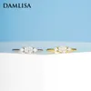 Ringos de cluster Damlisa 4x6mm 0,5ct Corte oval de moissanita para mulheres 925 Banda de casamento de diamante de prata esterlina Três anel de pedra