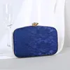 Evening Bags 2024 Female Bag Lace Clutch Purse Handbags Luxury Designer Metal Rose Button Shoulder Chain Bride Wallet