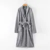 Dames slaap lounge vrouwen mannen kimono badjas jurk nachtdress herfst winterpaar warm dik koraal fleece nachthemd slaapkleding zacht flanellen gewaad d240419