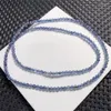 Link Bracelets Natural Devil Blue Aquamarine Triple Círculos Bracelet Fashion Gemstone Joyería de cristal para mujeres Regalo de vacaciones de curación 3.6 mm