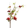 Decorative Flowers Artificial Berries Stems Fake Flower Red 6 Heads Garland Party Wedding Home Decor DIY Crafts Simulation Pomegranate Fruit