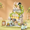 3D -Rätsel in Stock niedliche Panda Teehaus Little Bear Cafe Flower Shop Mini Klapperbau Block Assembly Rätsel Spielzeug für Kinder Erwachsene Geschenk 240419