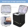 Cases Double Layer NailPolish Carrying Bag Waterproof PU Bag Holds 30 Bottles NailPolish Storage Box Case Portable