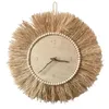 Zegary ścienne fantazyjne dekoracje zegara okrągły słomka ekologiczna ekologiczna naturalna kolor cichy do salonu