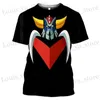 Мужские футболки Summer Goldorak Футболки аниме Robot Robot Grendizer 3D Print Strtwear Мужчины женщины повседневная мода негабаритная футболка Kids TS Tops T240419