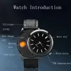 Metal Watch Windproof Tungsten Ignition Electric Lighter USB Charging Creative Personalized Lighters Men's High-end Gift
