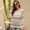 Maglietta femminile tees sexy 2024 outwear primavera/estate sottile top a maniche lunghe a maglia lungo e versatile a strisce a strisce a strisce a strisce a strisce più top di dimensioni