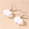 Charme d'été mignon mignon canard blanc nuage acrylique boucles d'oreilles grenouille nuages délicats pour les femmes bijoux d'oreille bijoux en gros cadeaux drop déliv dhtlv