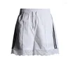 Kvinnors shorts koreanska dragkammare spets kvinnor 2024 Sommardesign Hög midja Löst smal andas Sports Street Casual Pants