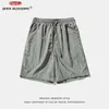 Shorts masculinos textura metal de verão praia versátil perna reta contraste casual bordado