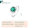 Bröllopsringar Potiy Square Simulated Nano Emerald 925 Sterling Silver Rings for Women Engagement Ring Statement Gemstones Jewelry Retro Gift 240419