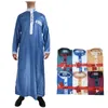 Men's Patchwork Bright Polyester Middle Eastern Robe Casual Ethnic Arab Dress Prayer Clothing