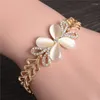 Charm Bracelets Delicate Little Flowers Ornament Chain Bracelet For Girl Charming Banquet Accessory Women's Elegant Opal Jewelry
