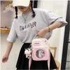 Bolsas de ombro japonês insajuku clássico garotinha de personalidade bolsa mensageira para uma tela de estudante suave para fora da rua