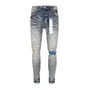 jeans roxo masculino jeans jeans jeans calça acumulada bordado de moto de bicicleta rasgado para o tamanho da tendência jeans homens lágrados